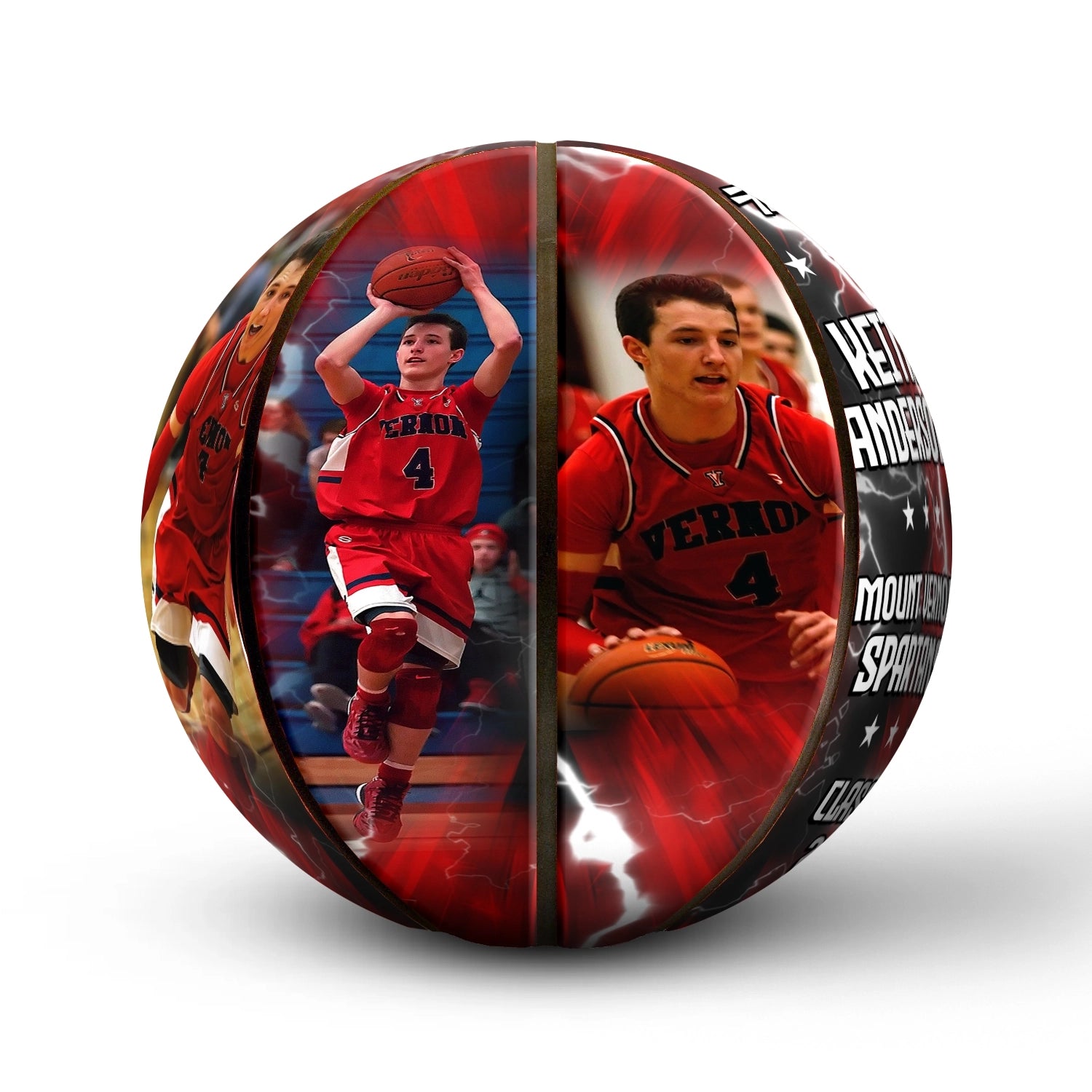 Custom player gift basketball - Vertical - 4 Panels - Courtside