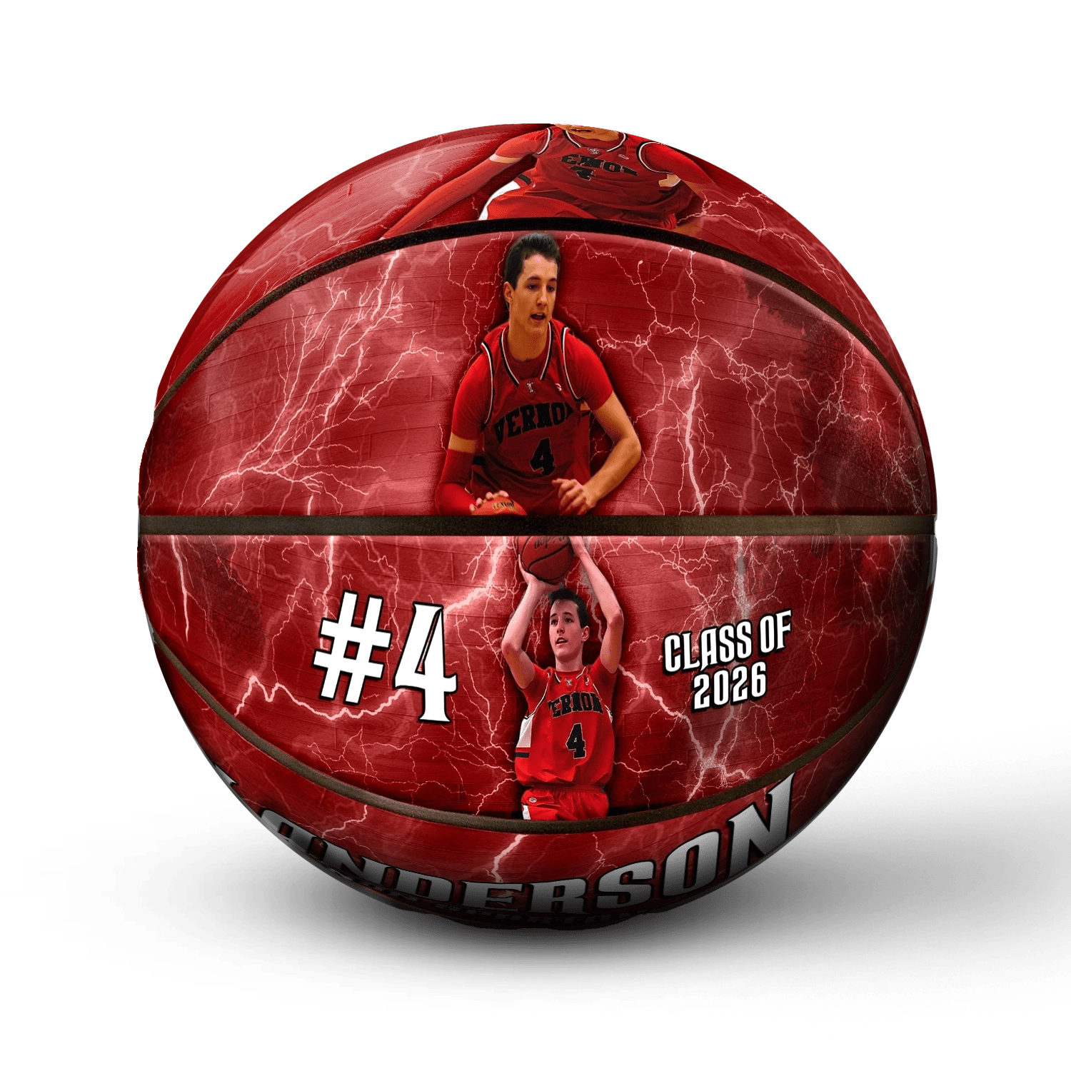 Custom mini basketball player gift - Vertical - 2 Panel - Burst