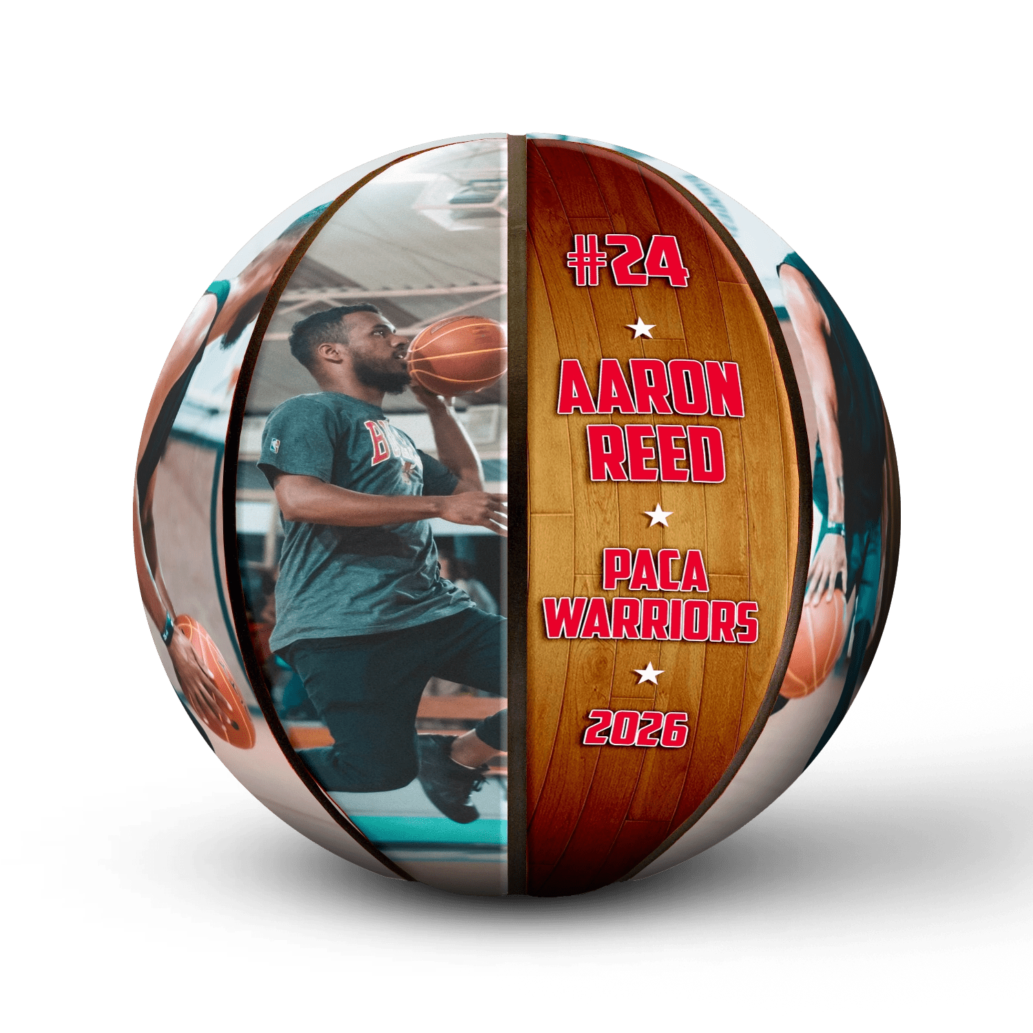 Custom mini basketball player gift - Vertical - 4 Panel - Playmaker