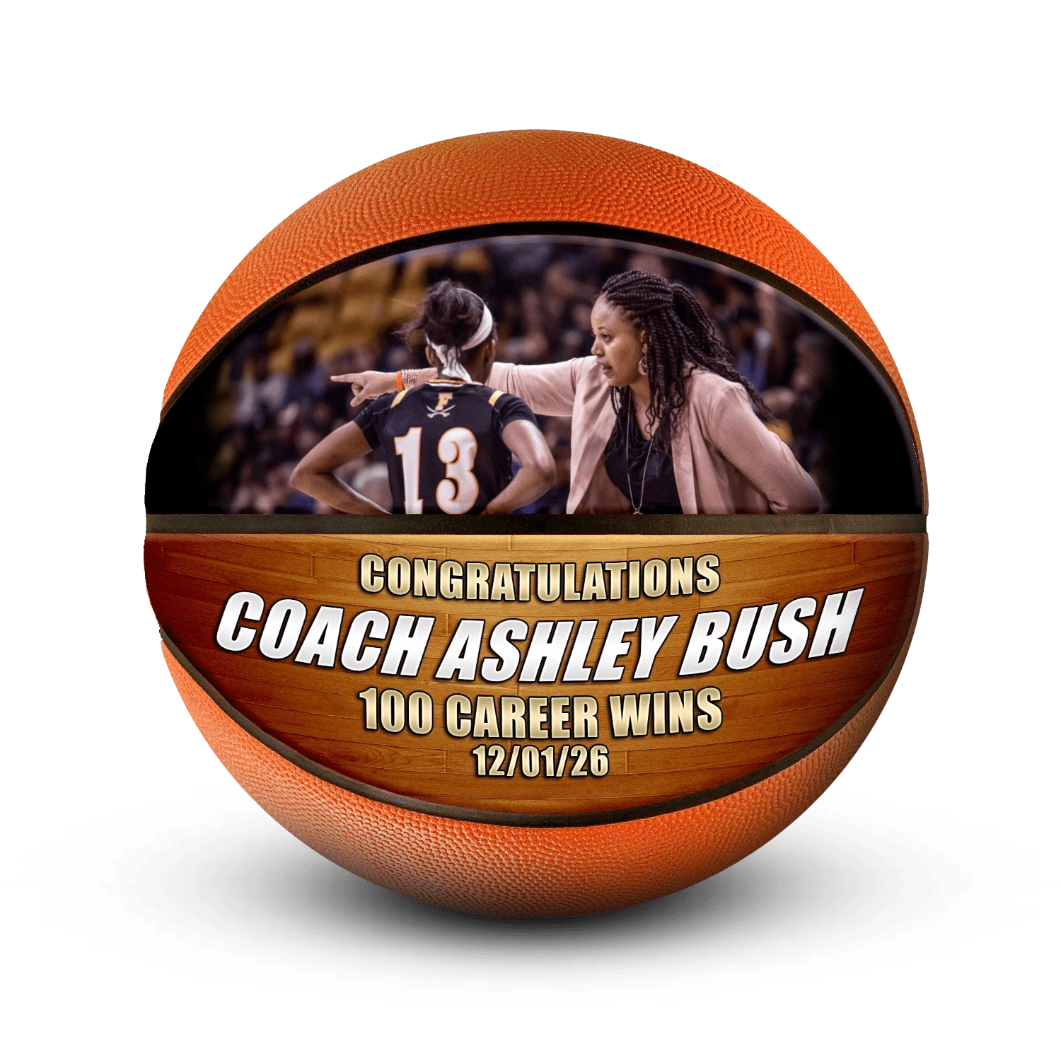 Custom coach milestone basketball - Horizontal - 2 Panel - Crossover