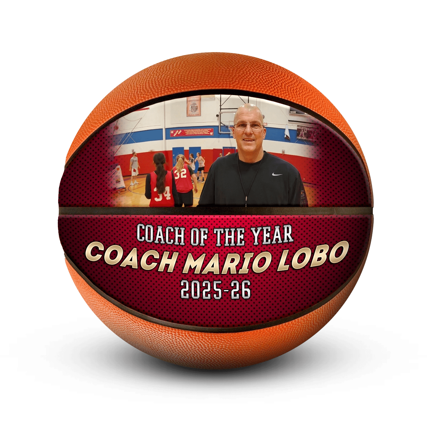 Custom coach milestone mini basketball - Horizontal - 2 Panel - Start From Scratch