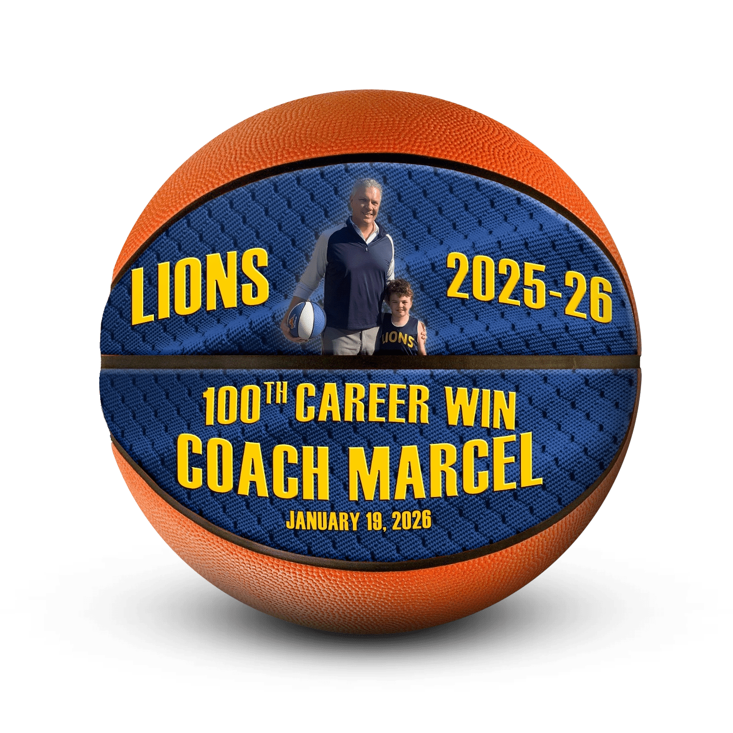 Custom coach milestone mini basketball - Horizontal - 2 Panel - Crossover
