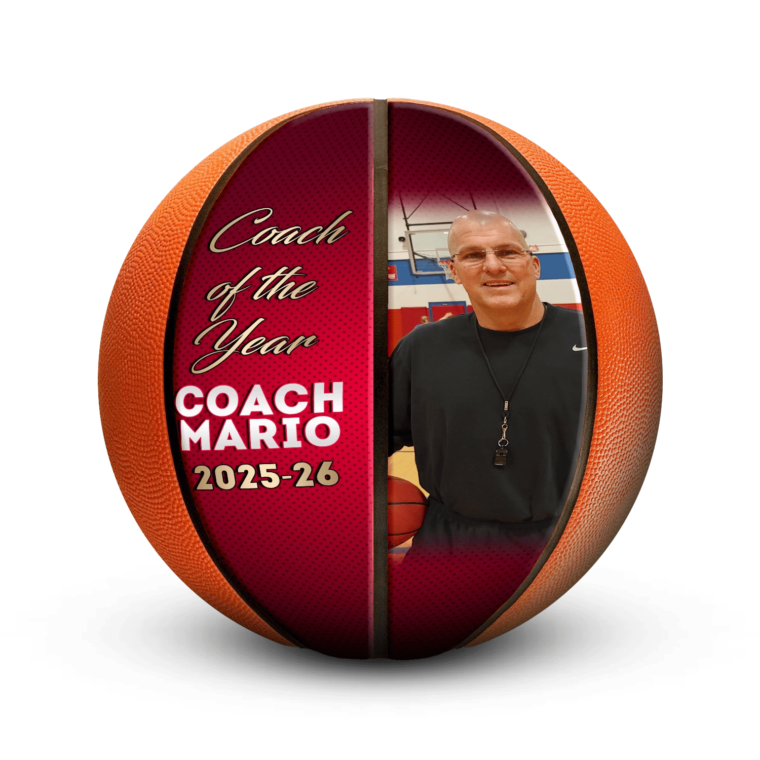 Custom coach milestone mini basketball - Vertical - 2 Panel - Crossover