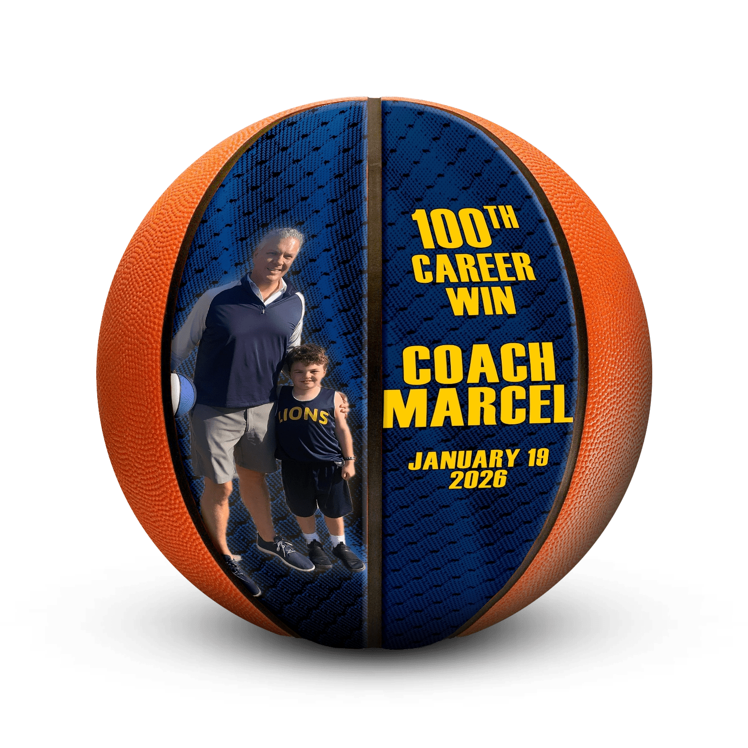 Custom coach milestone mini basketball - Vertical - 2 Panel - Start From Scratch