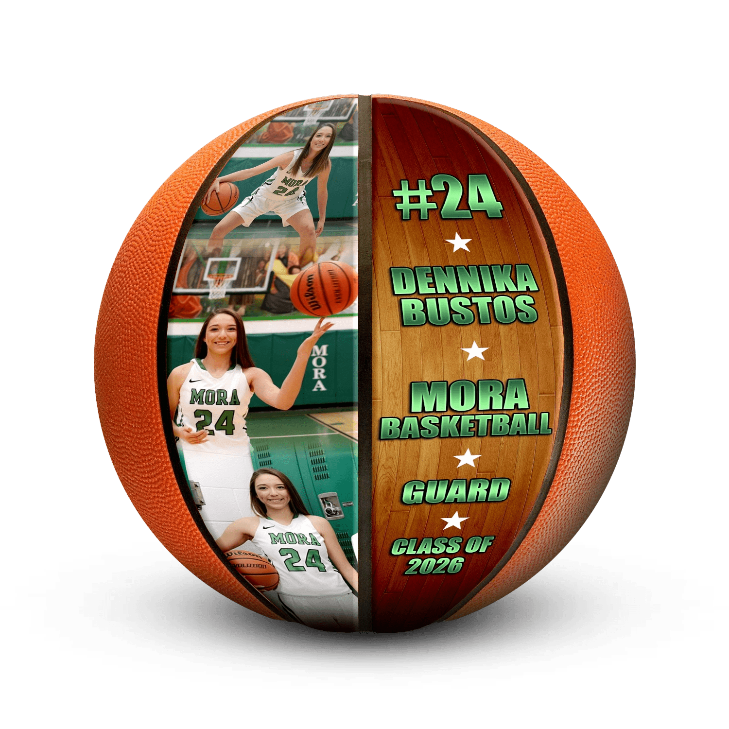 Custom multi-photo mini basketball - Vertical - 2 Panel - Thunderstorm