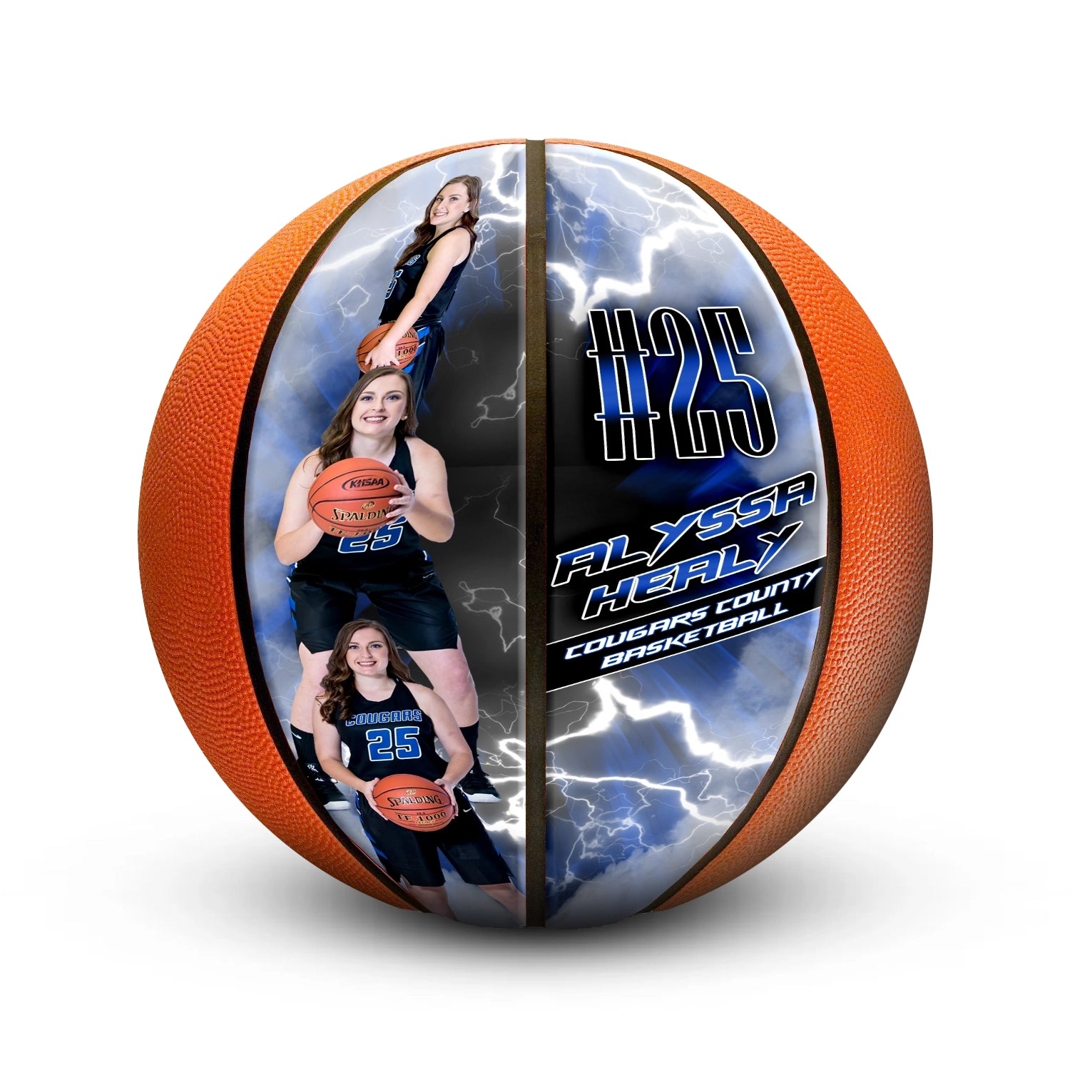 Custom multi-photo mini basketball - Vertical - 2 Panel - Swish