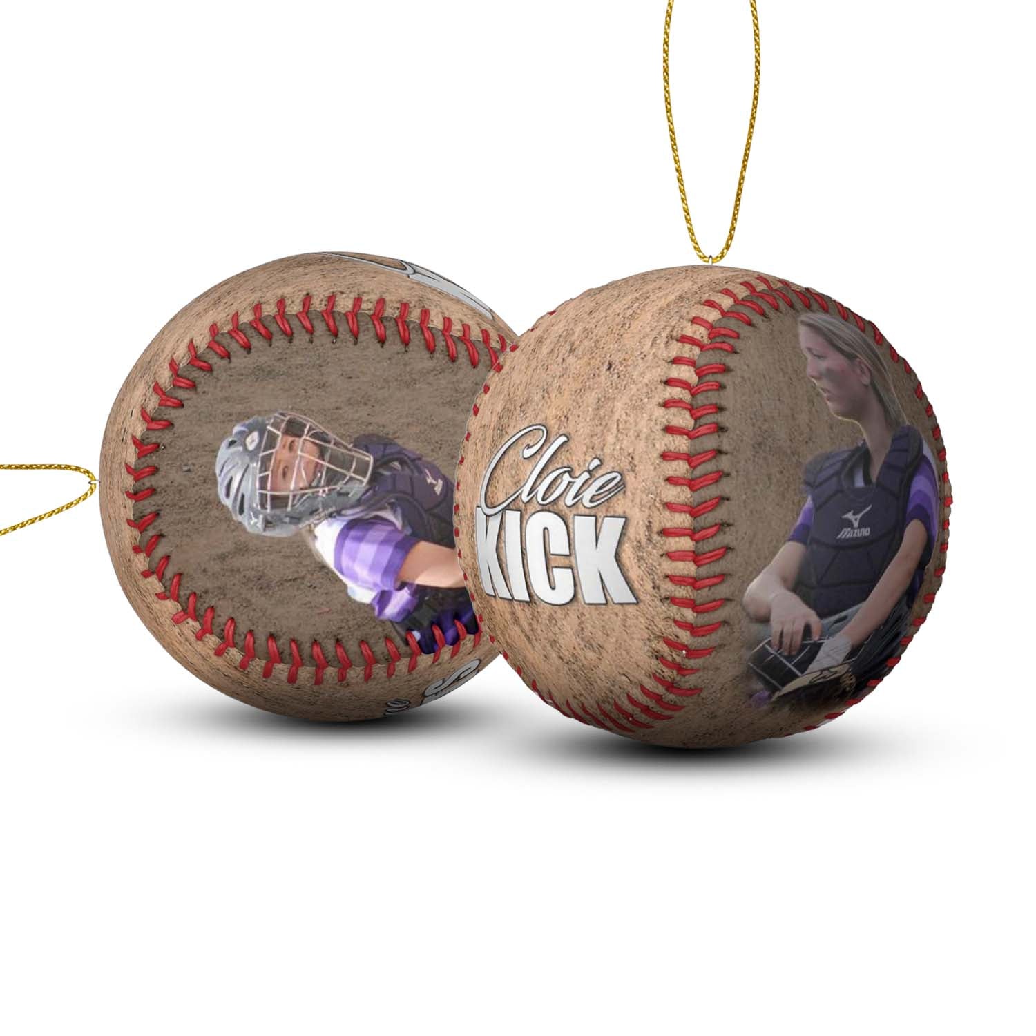 Custom Photo Softball Ornaments