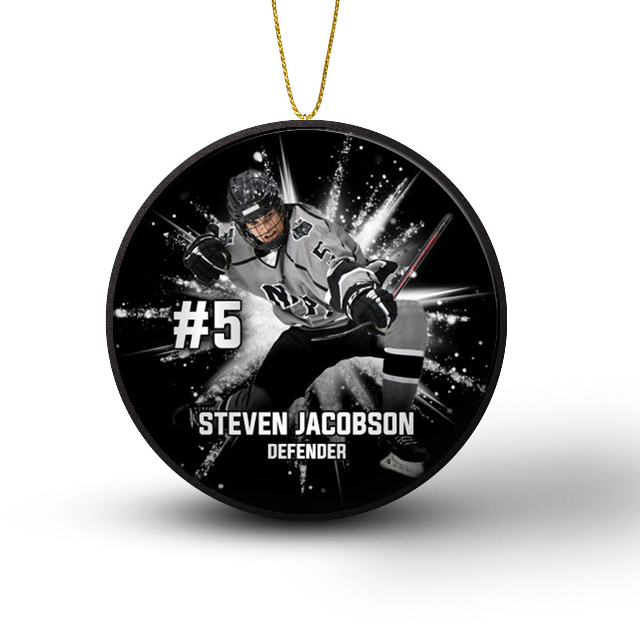 Custom Photo Hockey Puck Ornaments