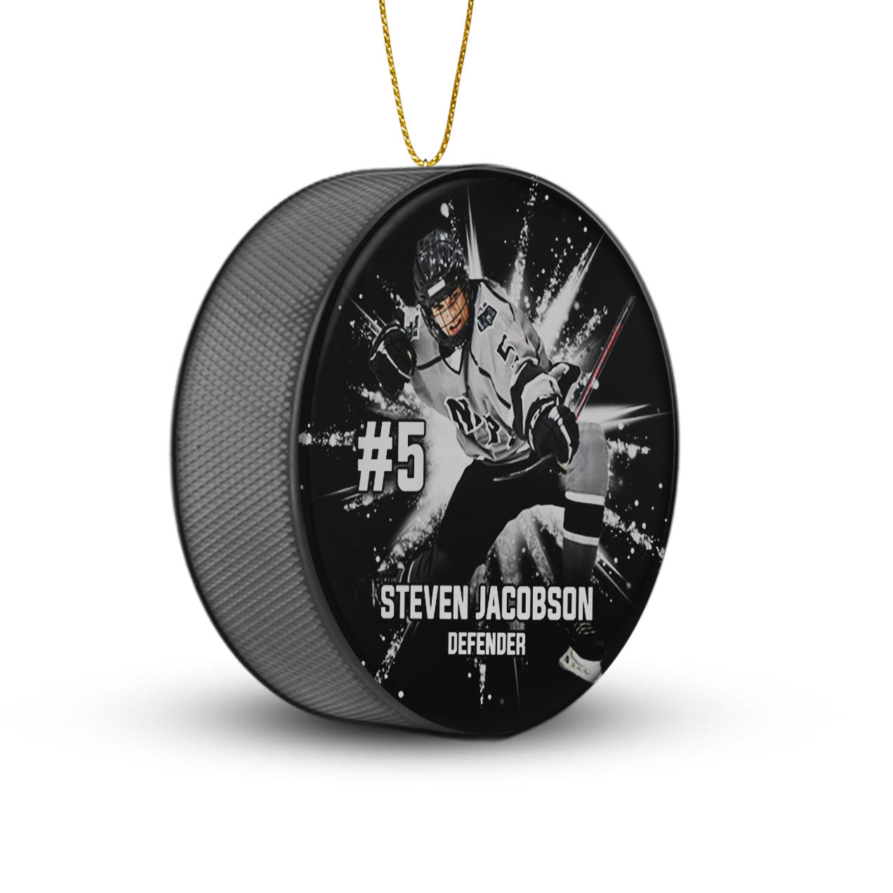 Custom Photo Hockey Puck Ornaments