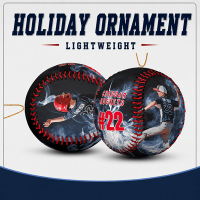 Custom Photo Baseball Ornaments