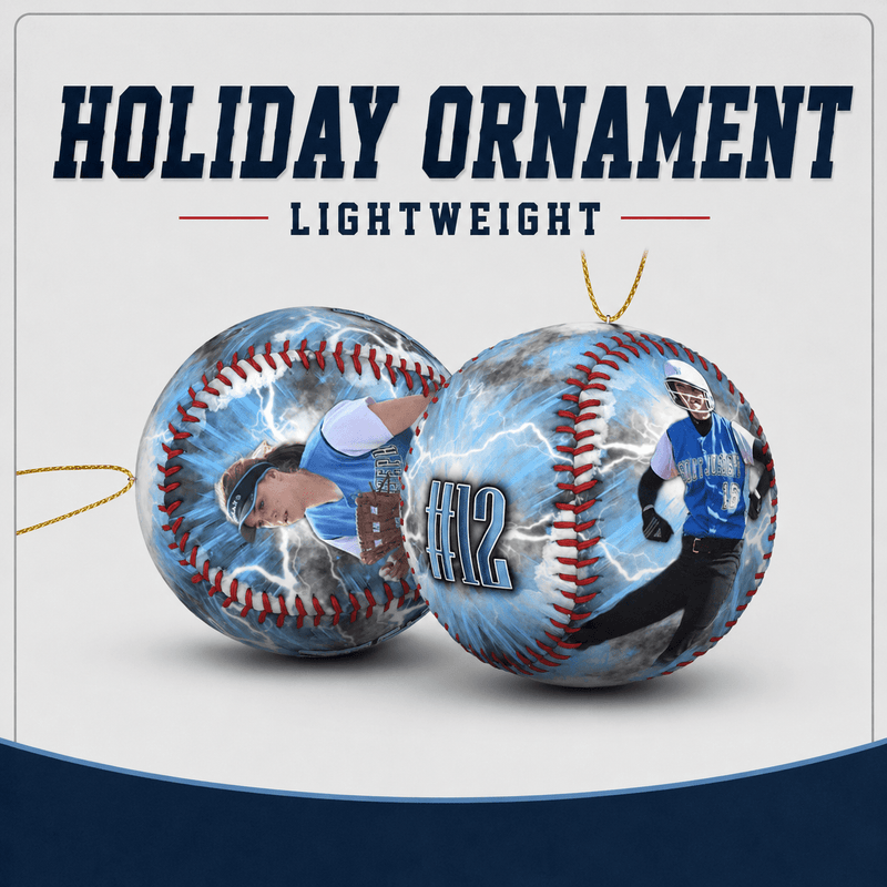 Custom Photo Softball Ornaments