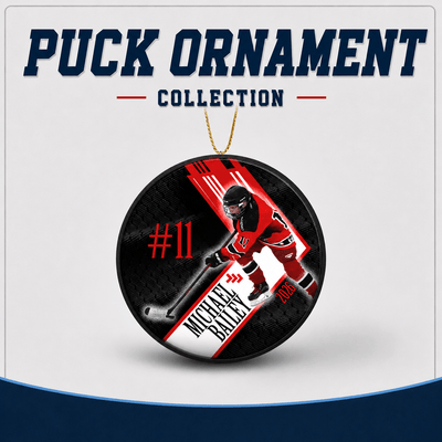 Custom Photo Hockey Puck Ornaments