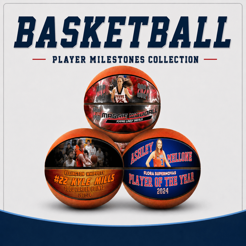 Custom Milestone Basketball - Record Setters and Career Accomplishments
