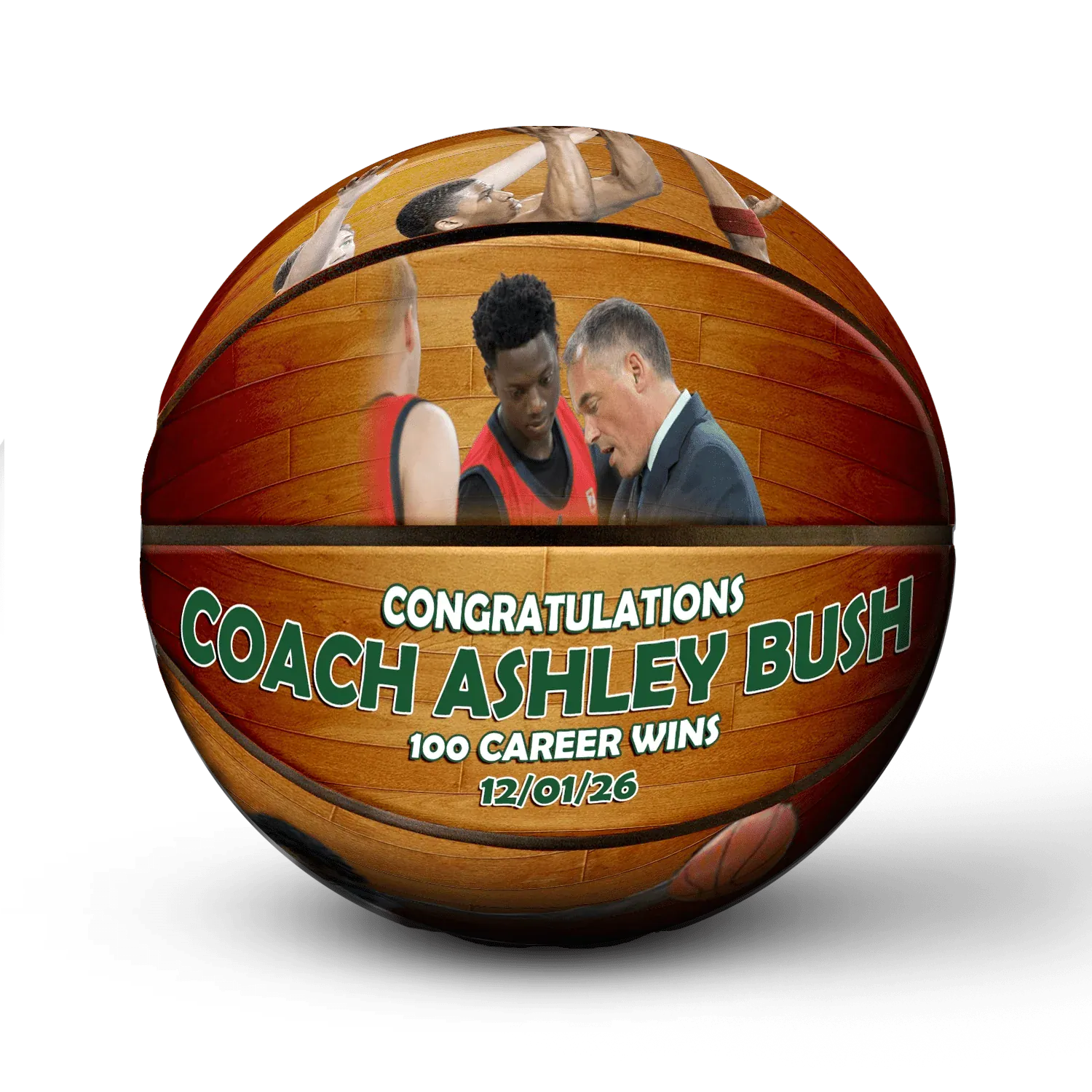 Custom coach gift mini basketball view 5