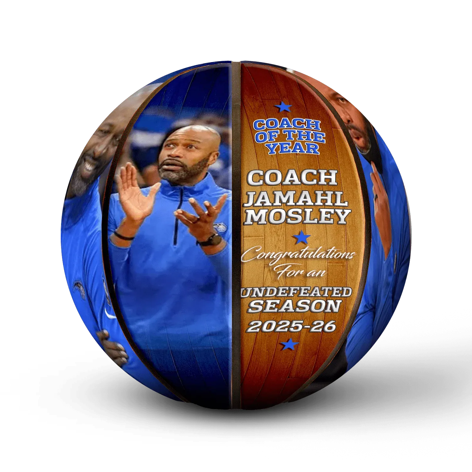 Custom coach gift basketball view 8