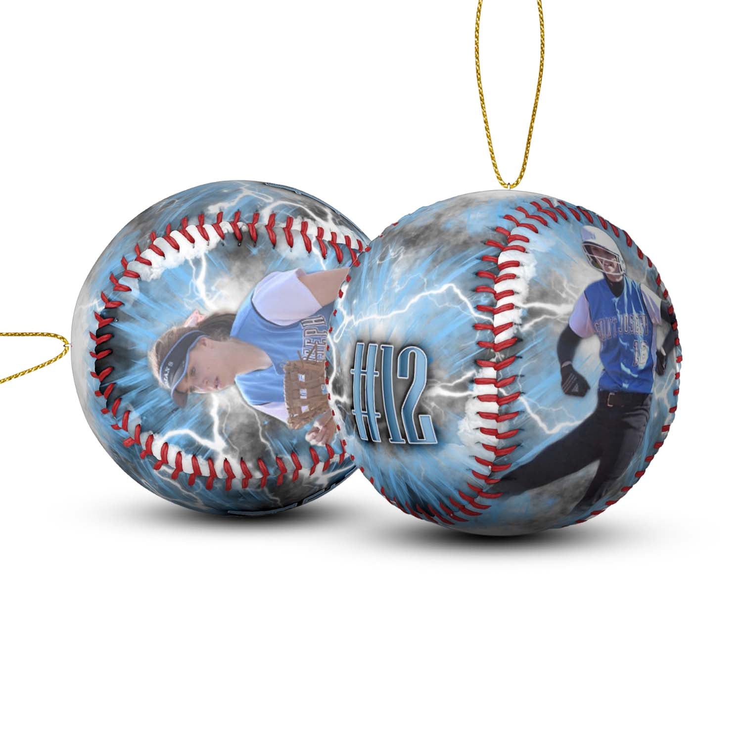 Custom Photo Softball Ornaments