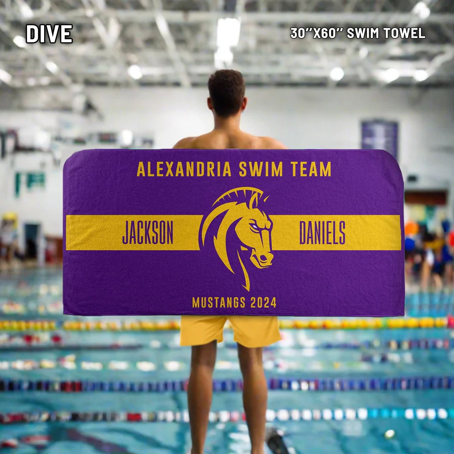 Custom personalized swim towel view 3