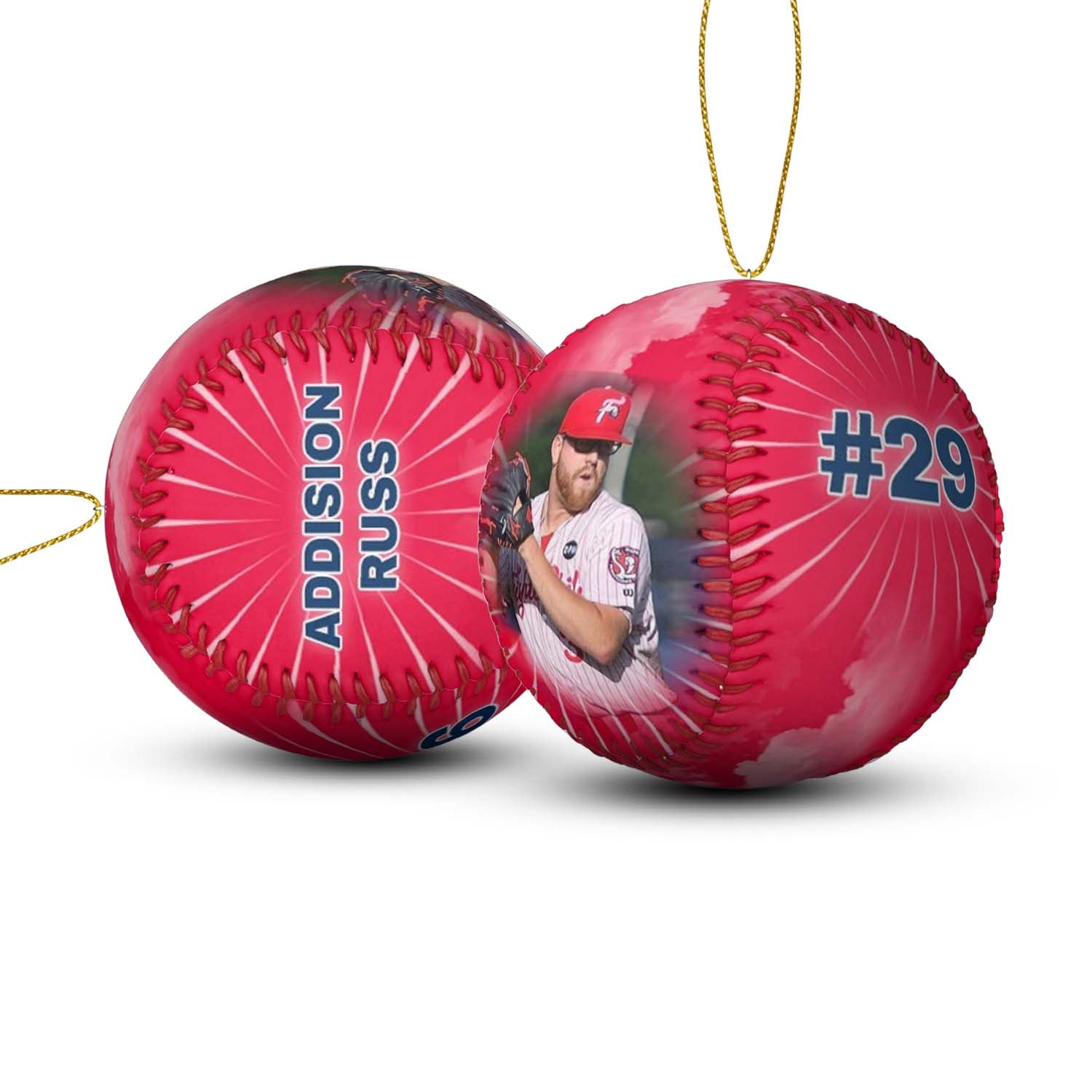 Custom Photo Baseball Ornaments
