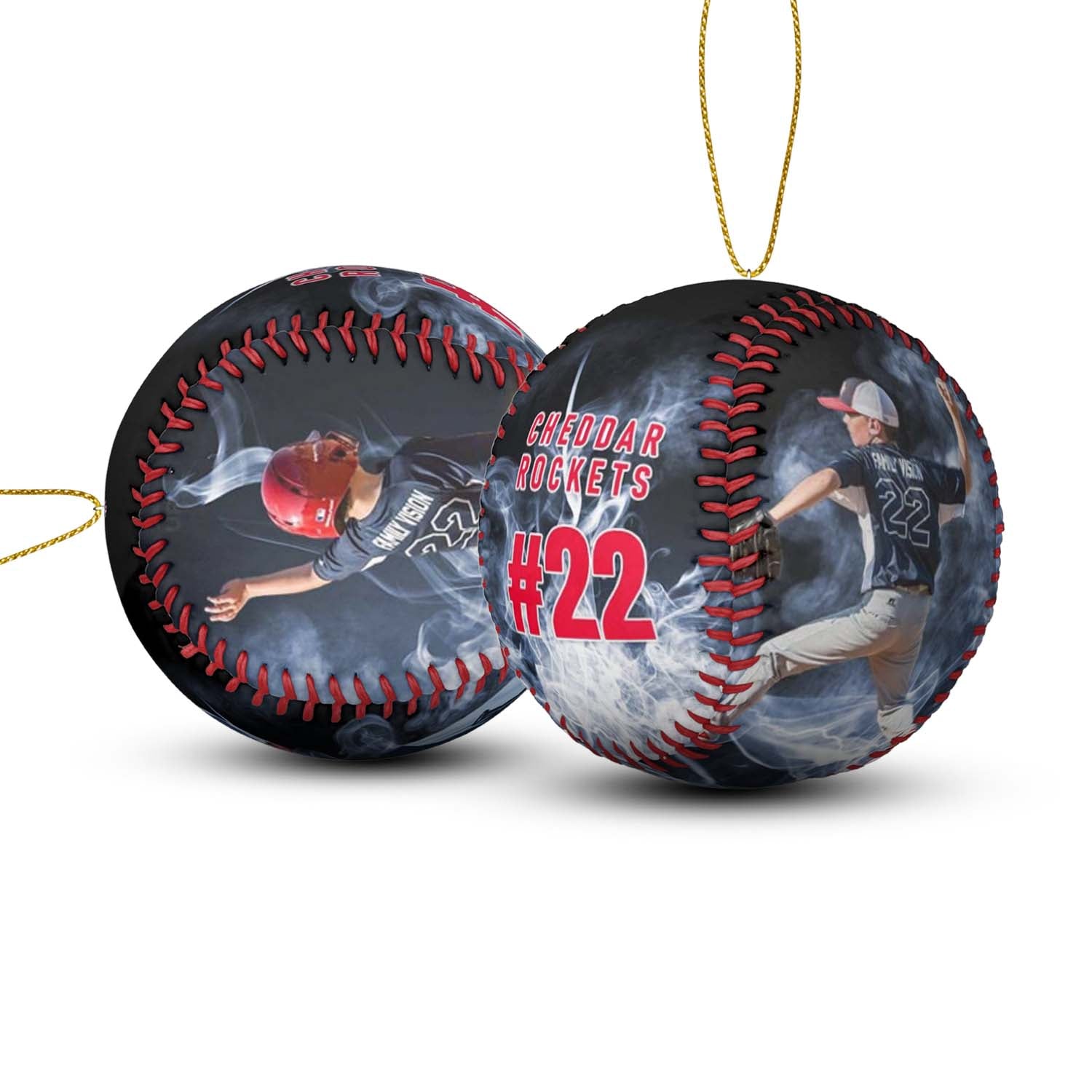 Custom Photo Baseball Ornaments