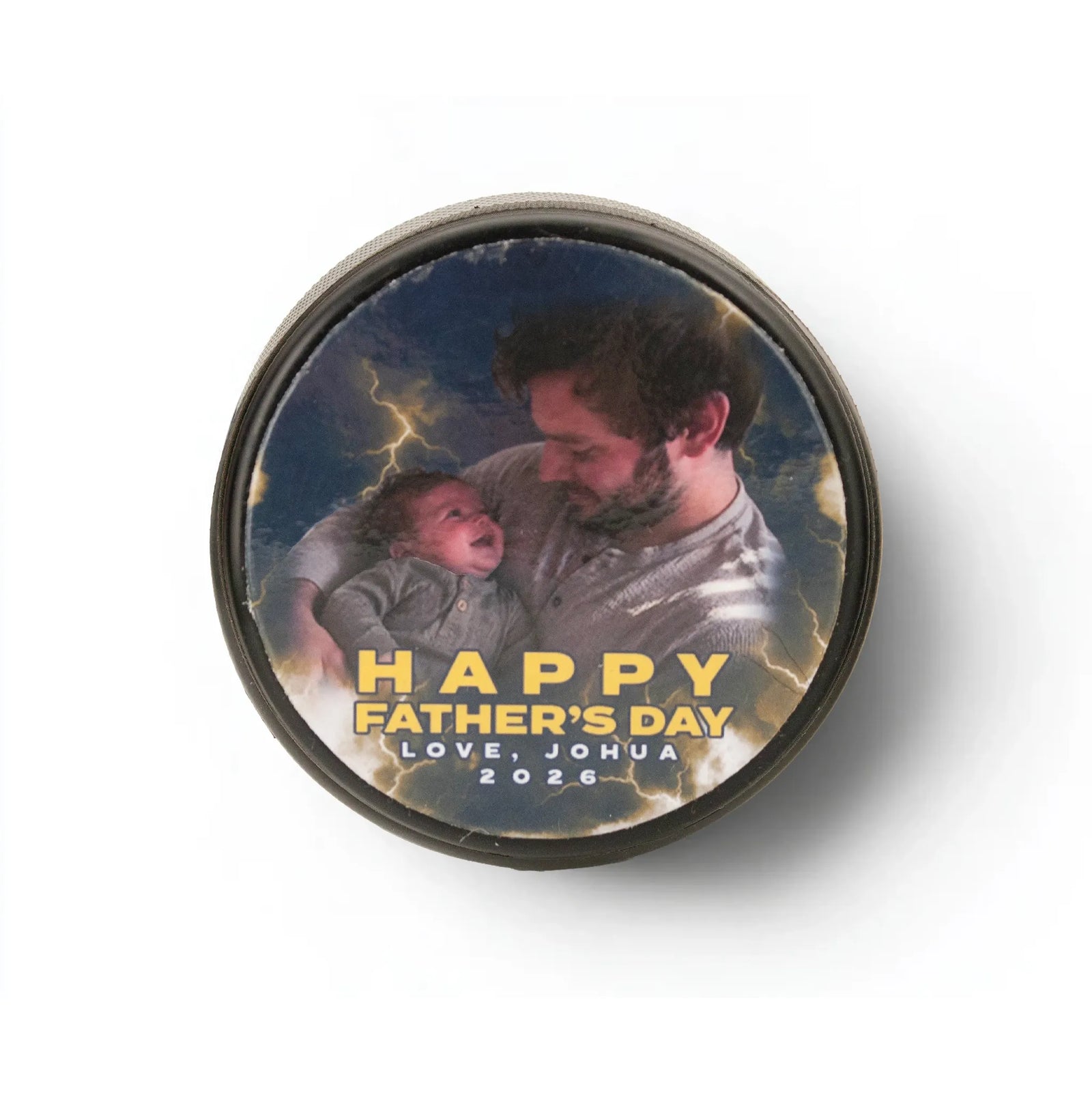 Father's Day Themed Hockey puck