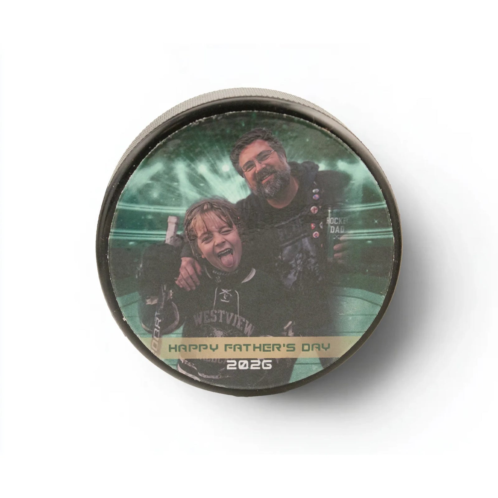 Father's Day Themed Hockey puck