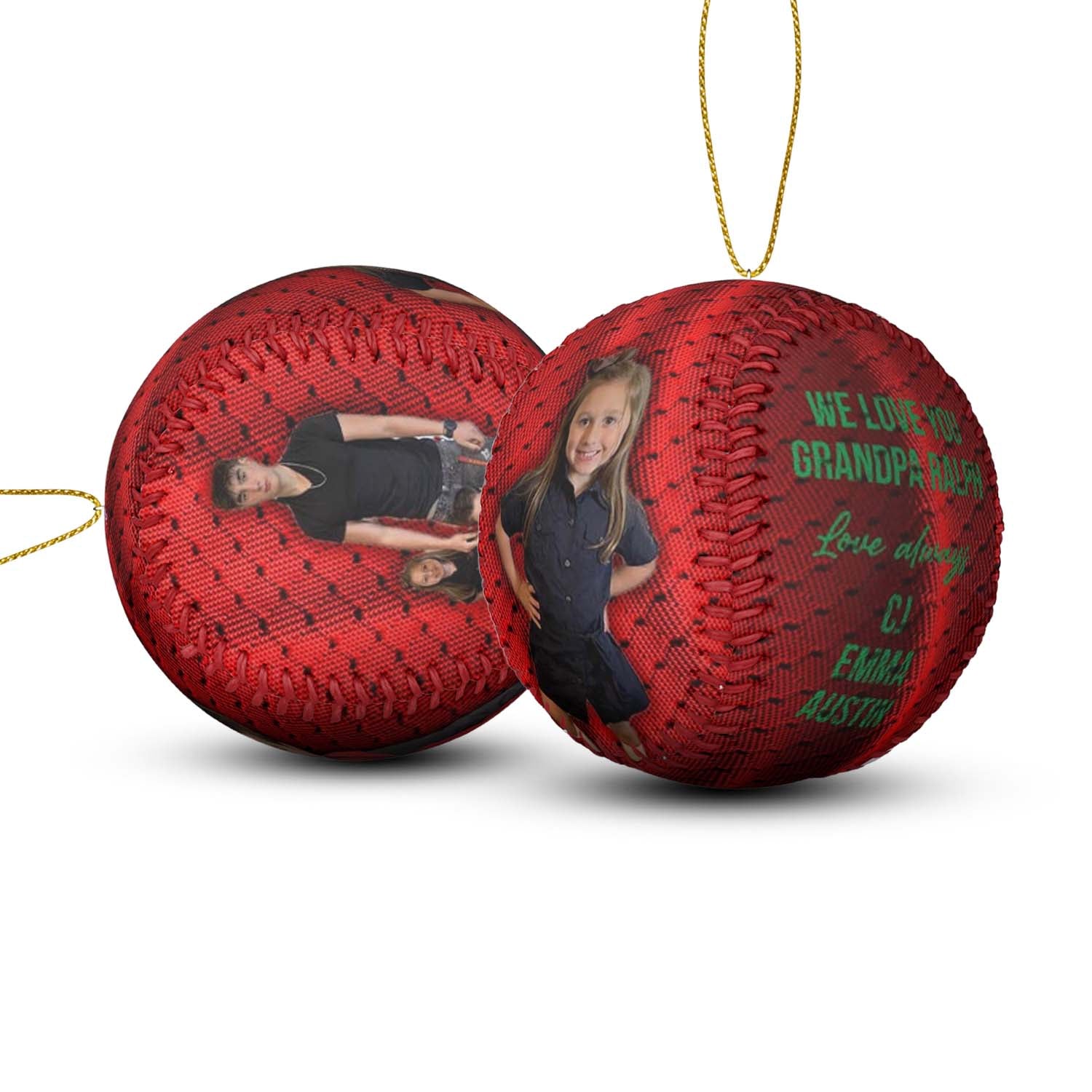 Custom Photo Baseball Ornaments