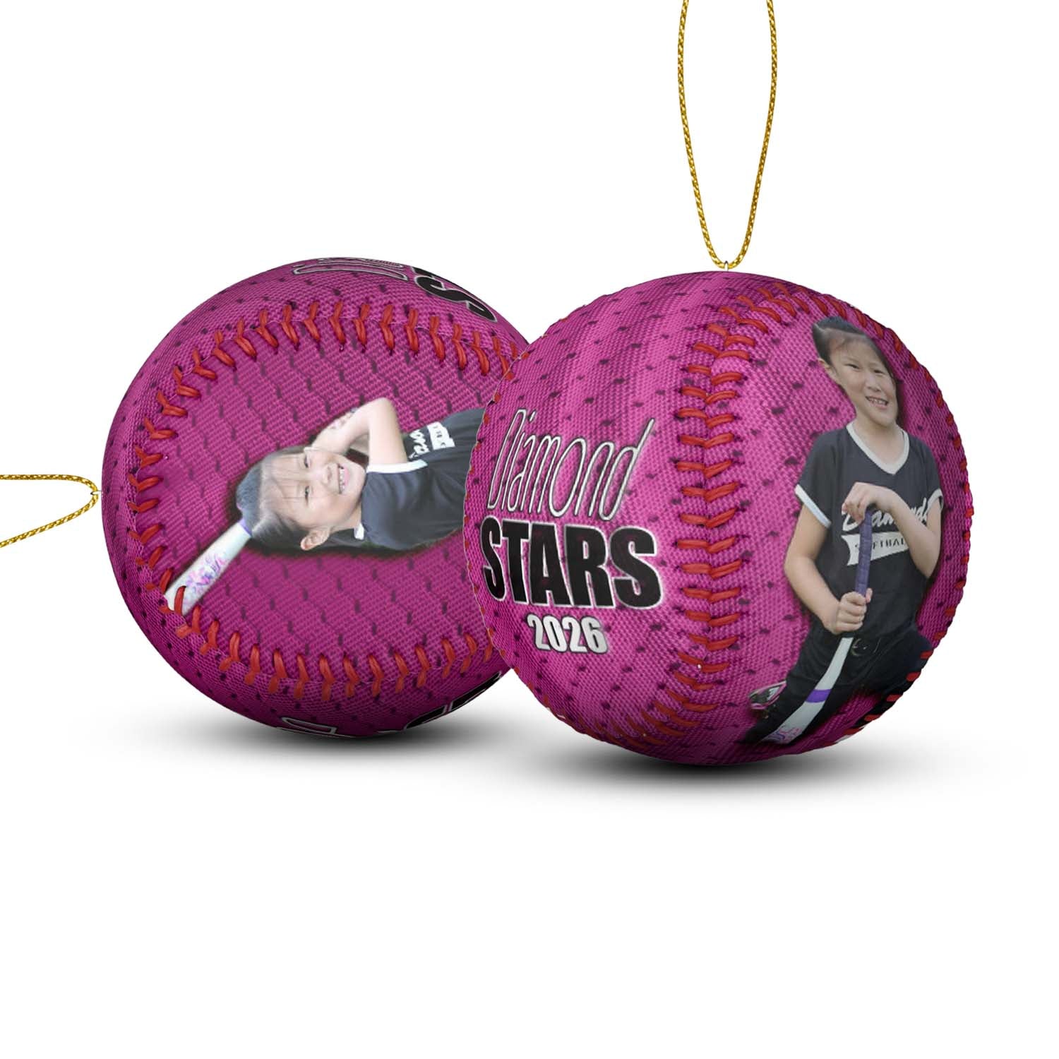 Custom Photo Softball Ornaments