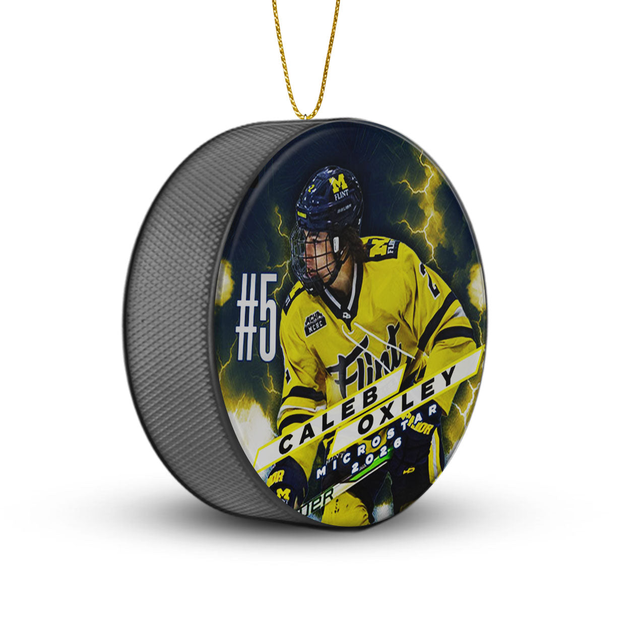 Custom Photo Hockey Puck Ornaments