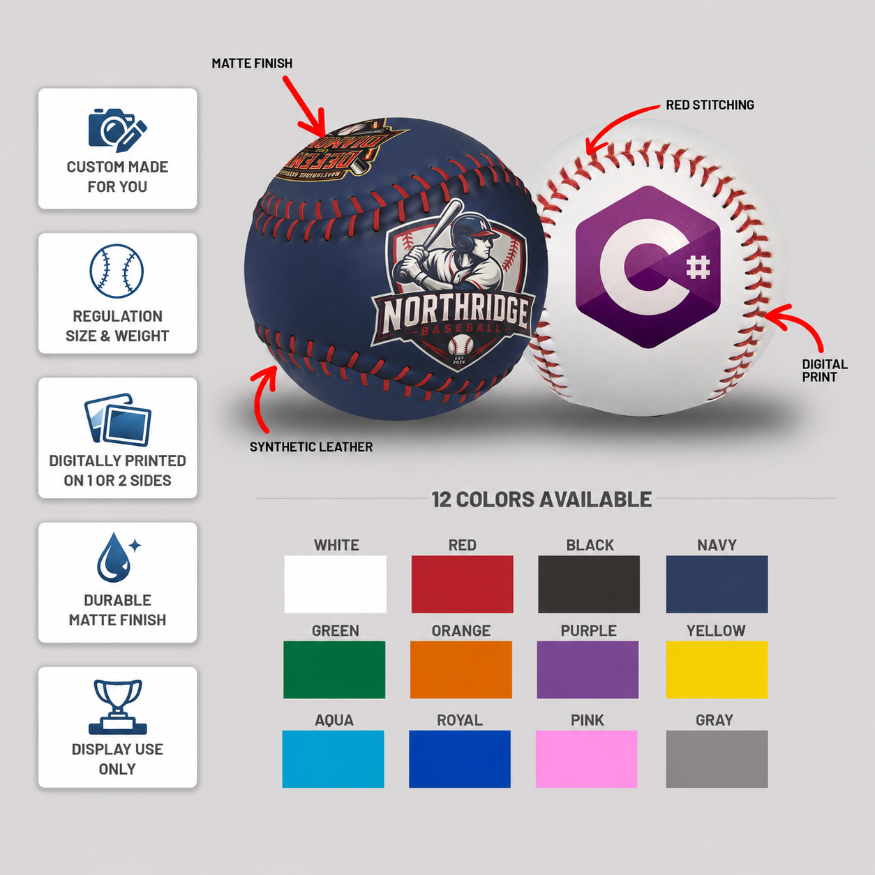 Custom Logo Baseball – Personalized Gift or Promotional Display Ball