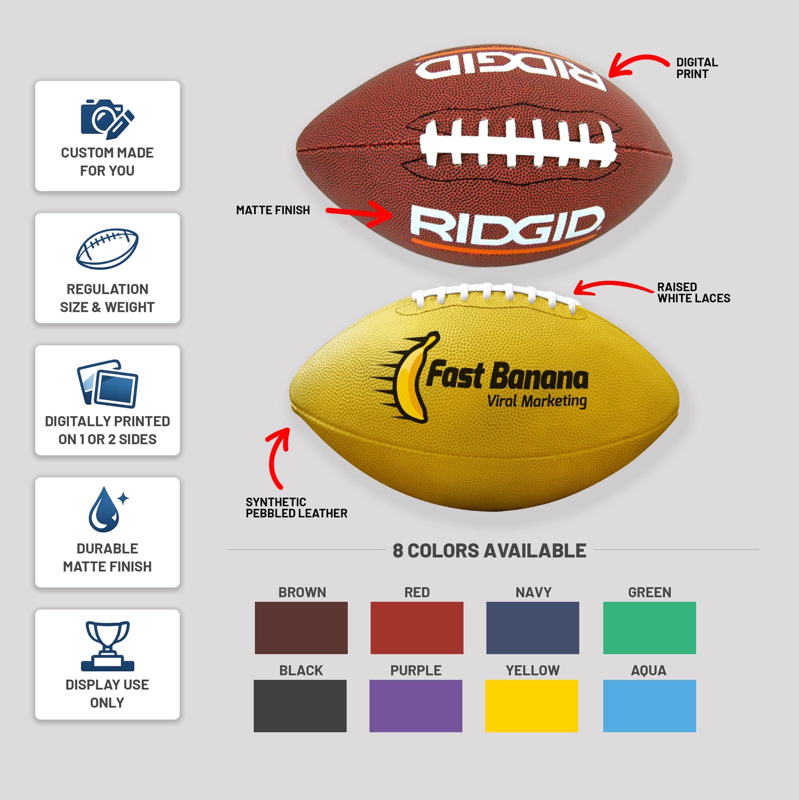 Custom Logo Football – Personalized Display Gift for Coaches, Sponsors & More