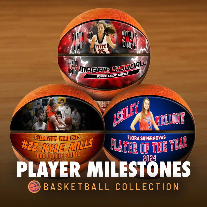 Custom Milestone Basketball - Record Setters and Career Accomplishments