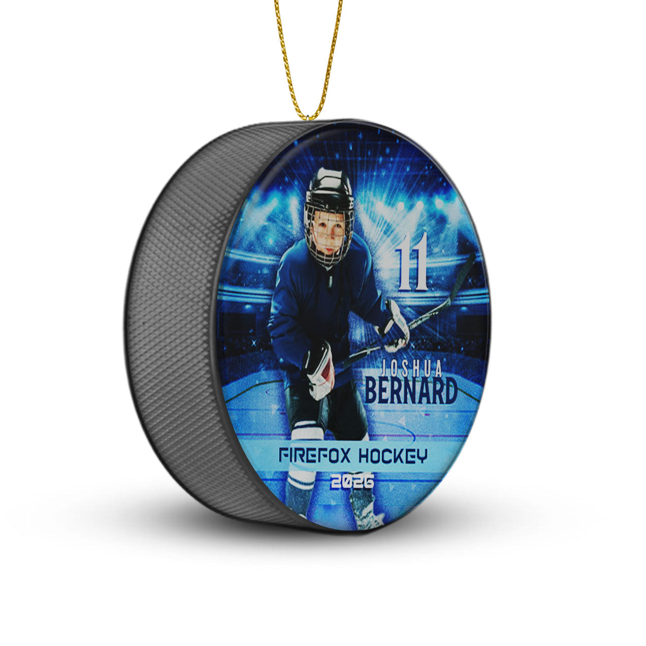 Custom Photo Hockey Puck Ornaments