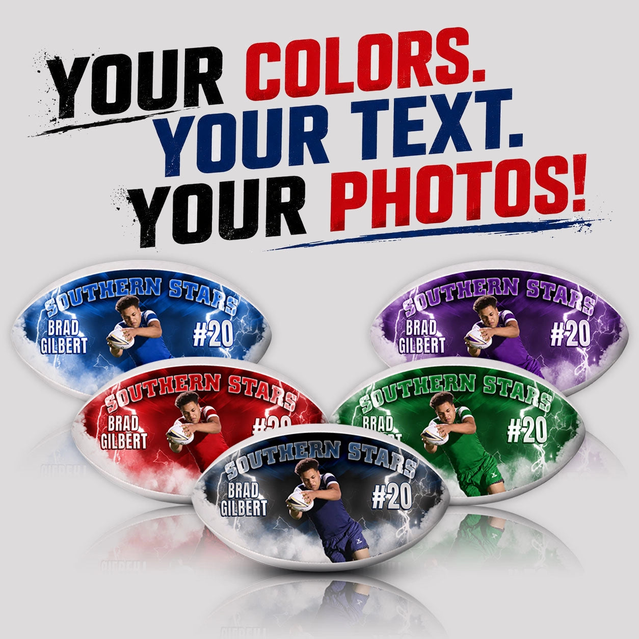 Custom Photo Rugby Balls