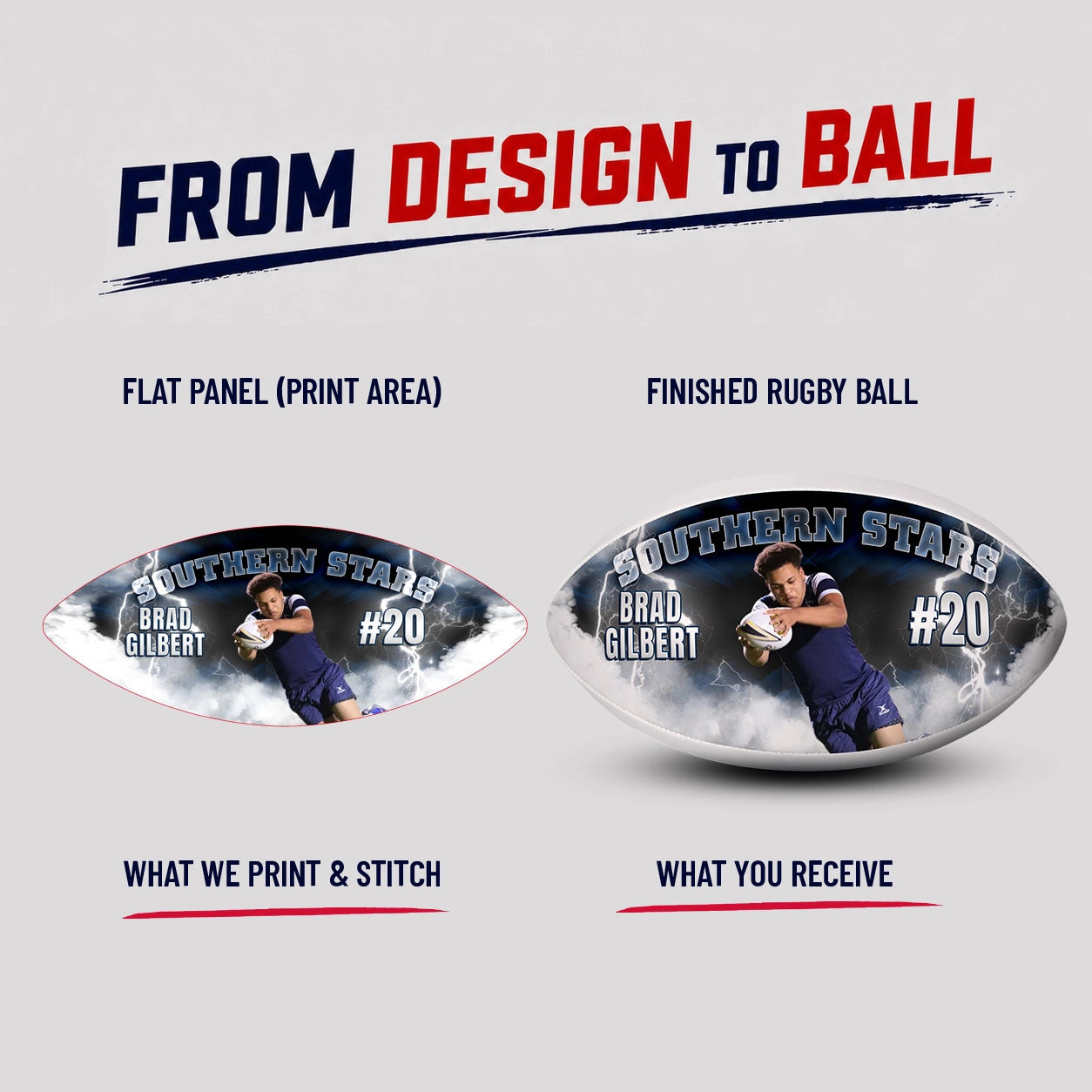 Custom Photo Rugby Balls