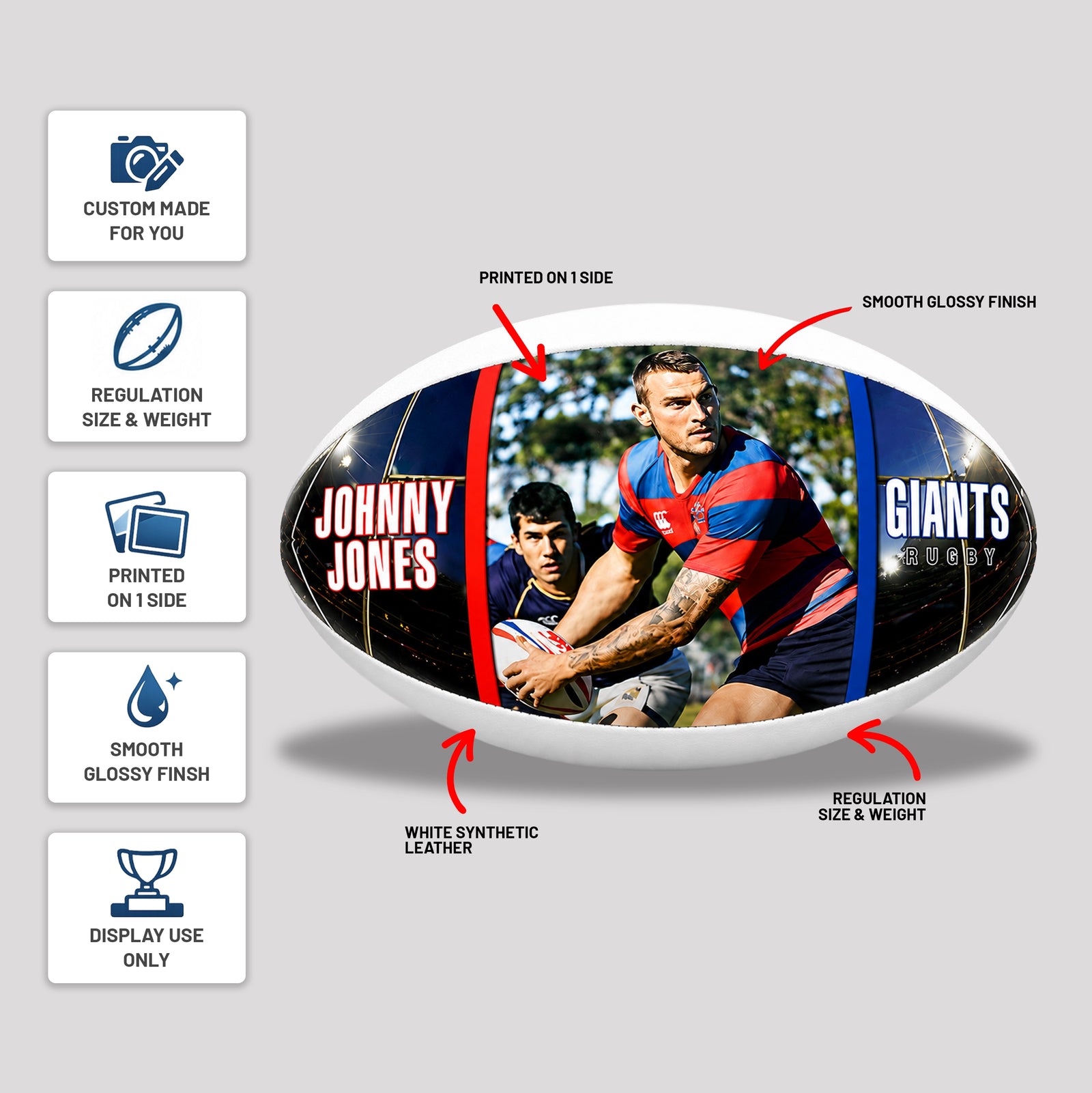 Custom Photo Rugby Balls
