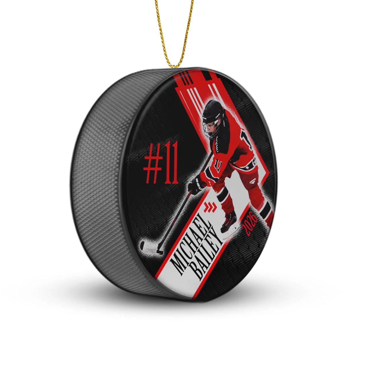 Custom Photo Hockey Puck Ornaments