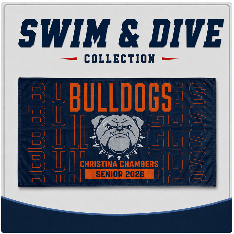 Custom photo swim and beach towel, a personalized gift for swimmers and athletes