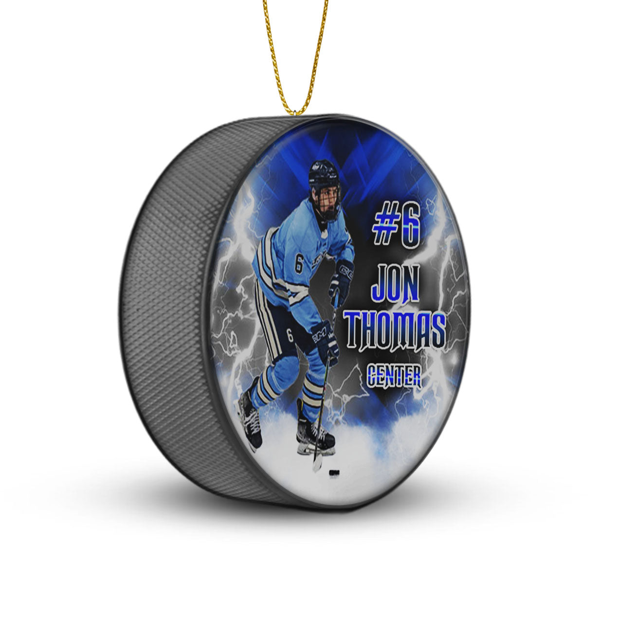 Custom Photo Hockey Puck Ornaments
