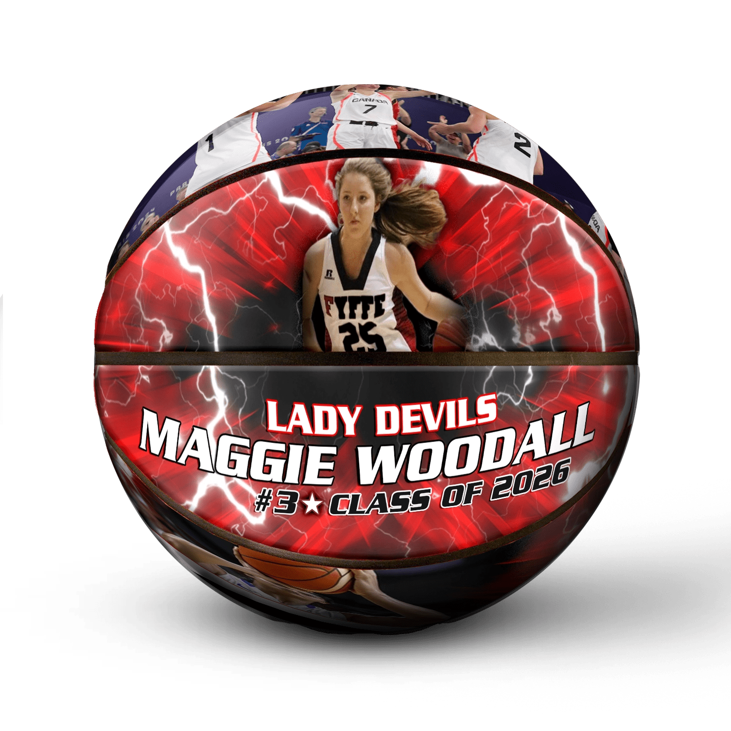 Custom senior night mini basketball view 3