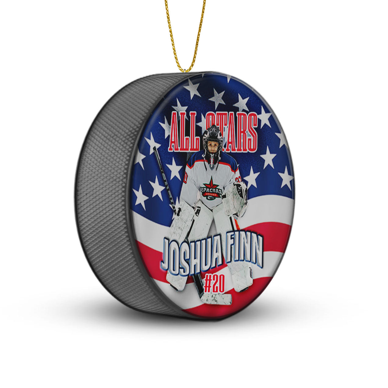 Custom Photo Hockey Puck Ornaments