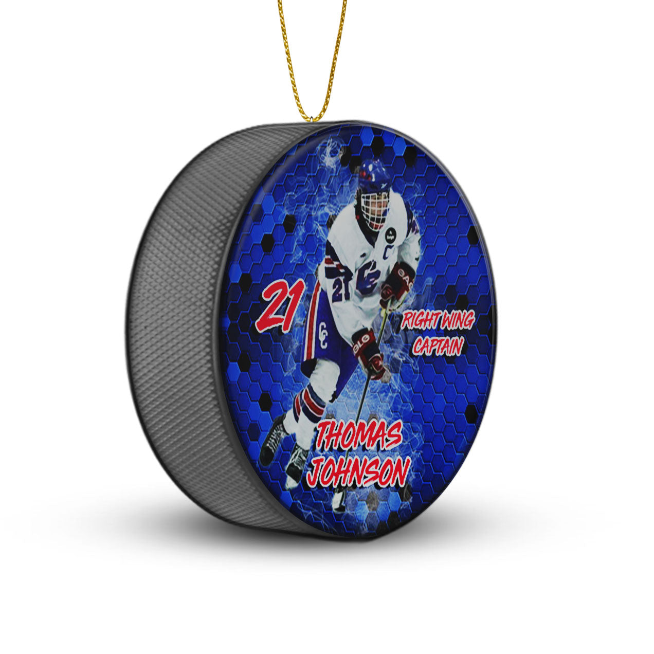 Custom Photo Hockey Puck Ornaments