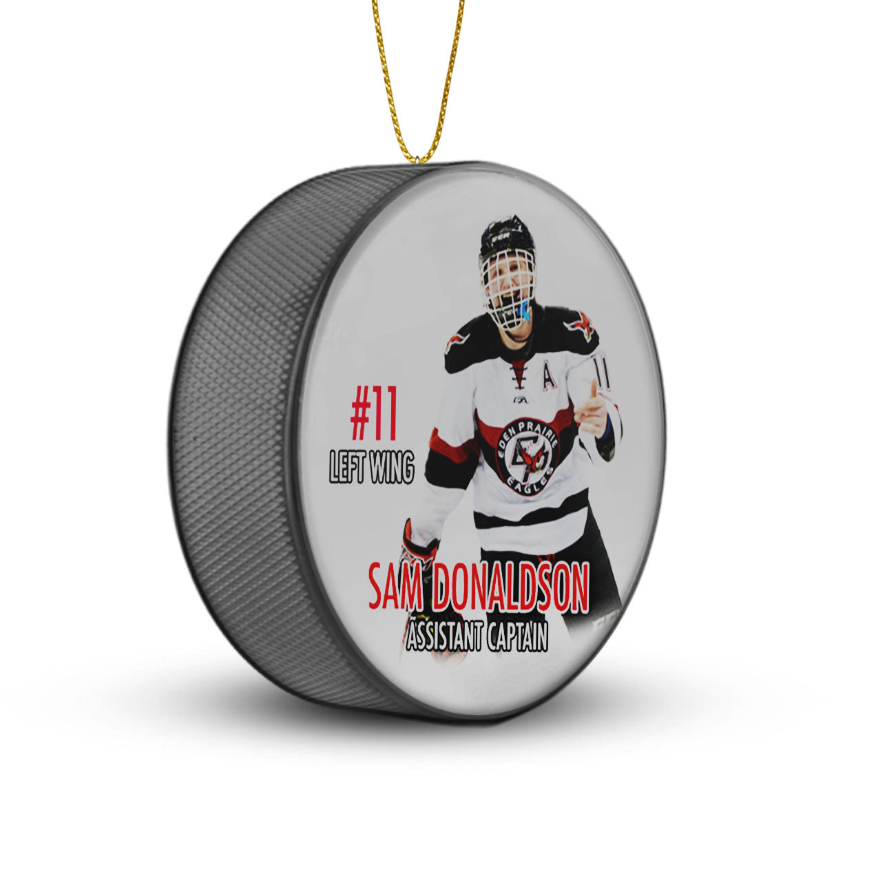 Custom Photo Hockey Puck Ornaments
