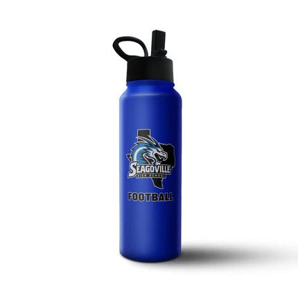 Custom insulated name water bottle - Blocks - Red