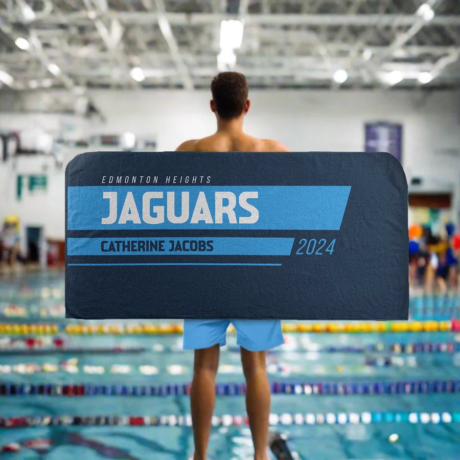 Custom personalized swim towel - Backstroke