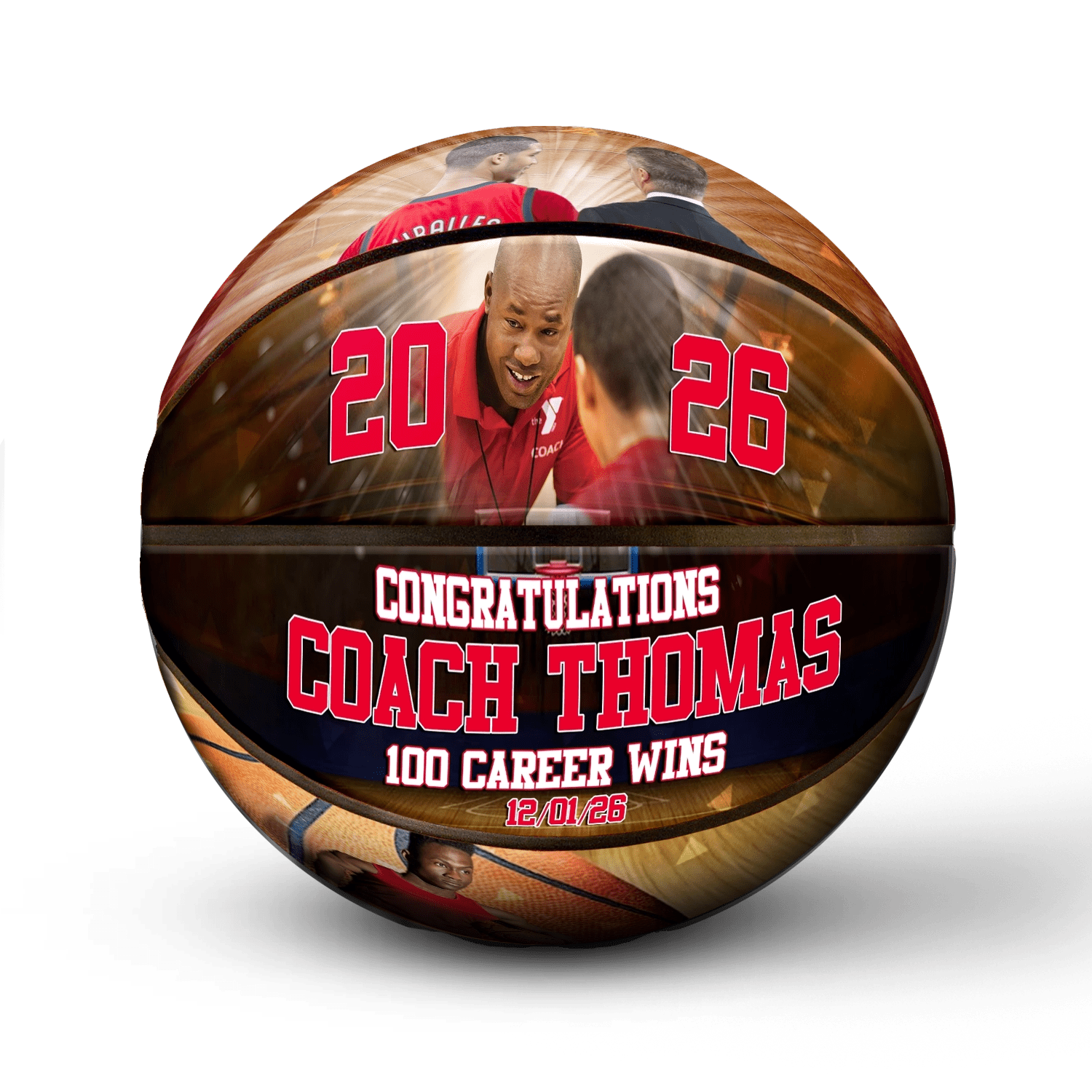 Custom coach gift basketball view 2