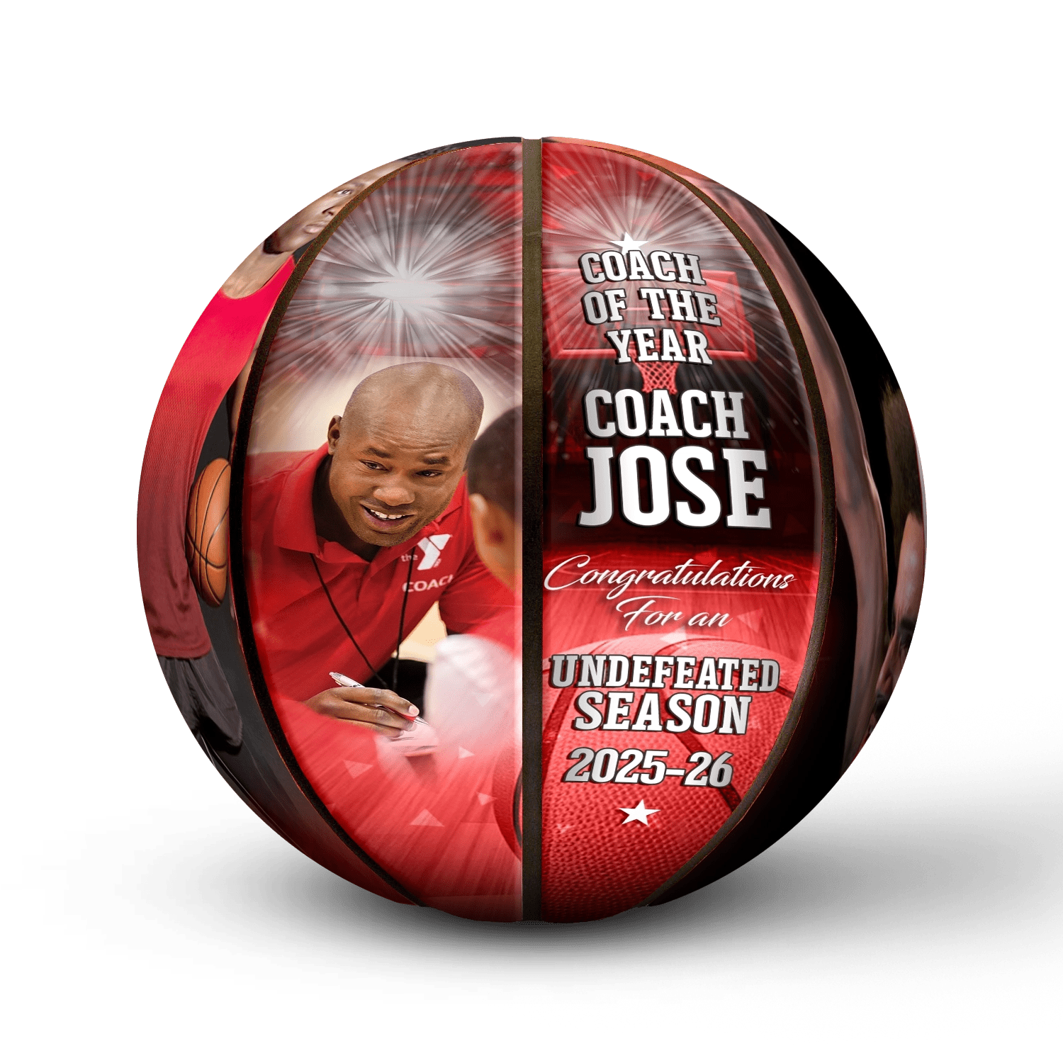 Custom coach gift basketball view 6