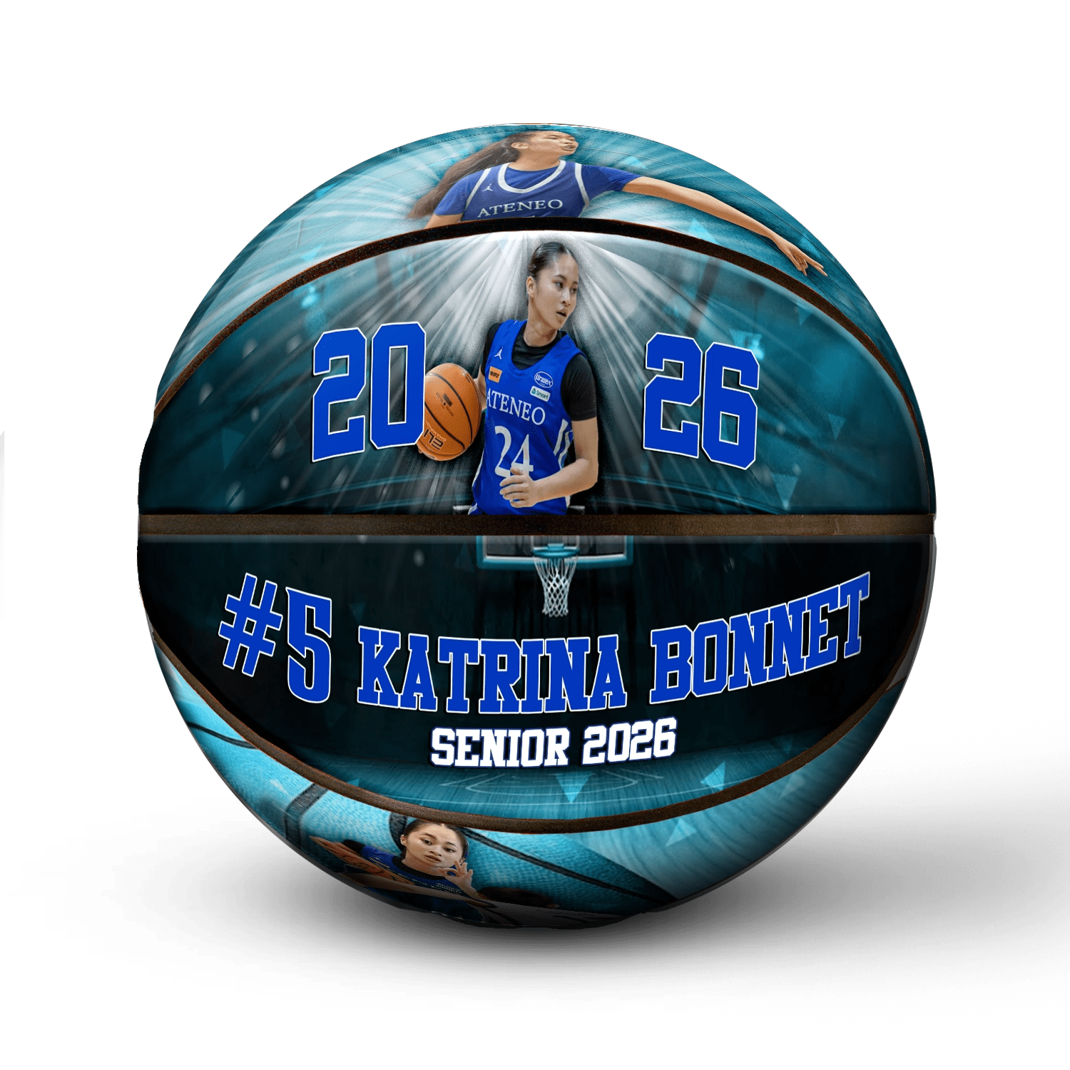 Custom senior night mini basketball view 2
