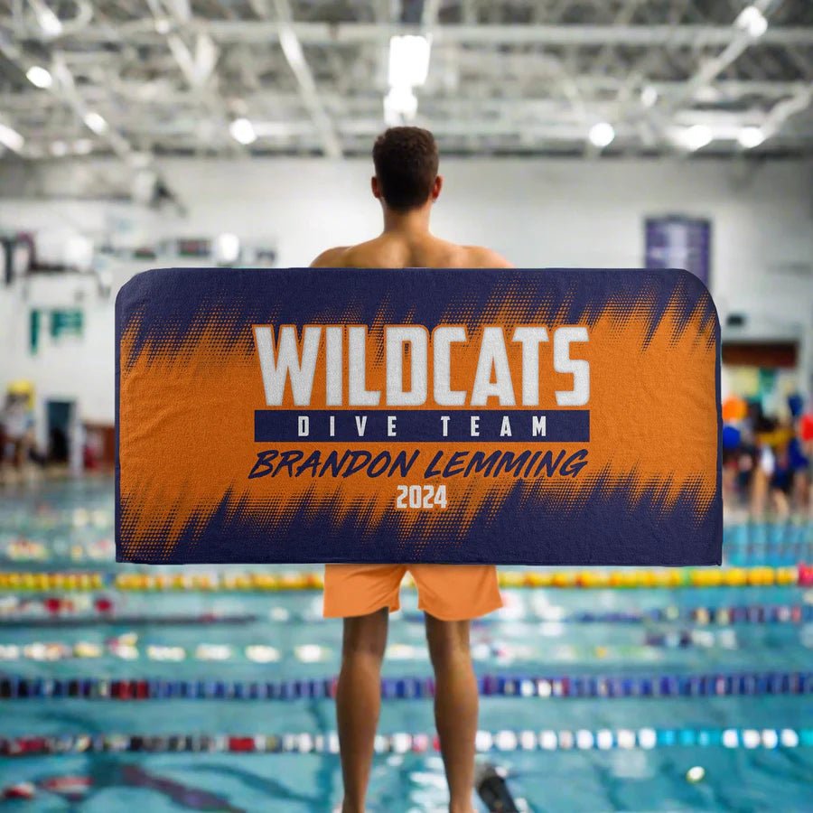 Custom personalized swim towel - Breaststroke