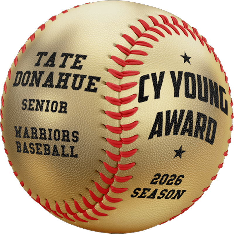 Custom gold baseball award