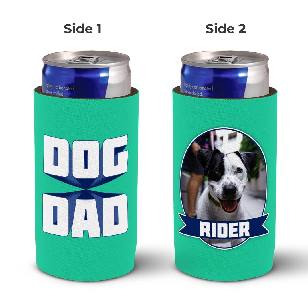 Custom pet photo slim can cooler - Dog Mom
